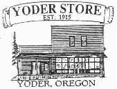 The Yoder Store design printed on the clothing and mugs